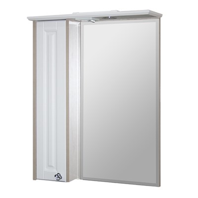 Зеркальный шкаф "ВЕРСАЛЬ-62" белое дерево левый с подсветкой(ПВХ) 535000