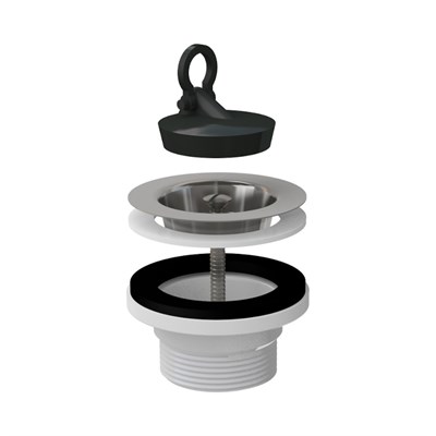 Выпуск для мойки 70 мм нерж. решетка с пробкой, выход 1 1/2" 865069