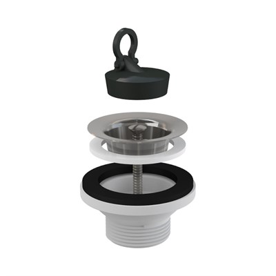 Выпуск для раковины нерж. решетка с пробкой, выход 1 1/4" 877665