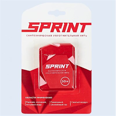 Нить для герметизации резьбы "Sprint" 50м бокс, блистер 535746