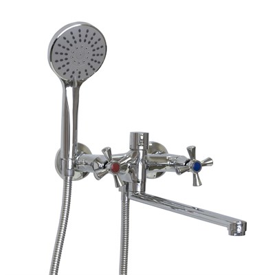 Смеситель для ванны и раковины 1/2 кер Казань КС 63007254 КРЕСТ L-нос мет мах ЕВРО 536218