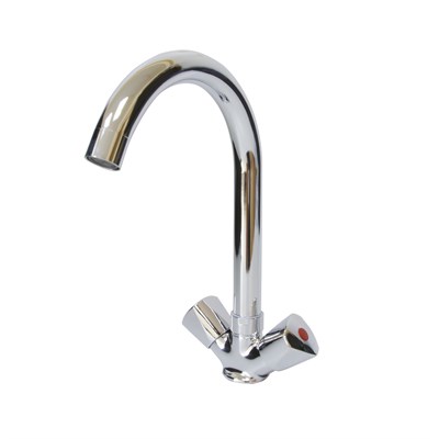 Смеситель для кухни 1/2 кер Казань КС 540158 мет маховики, высокий излив 536228