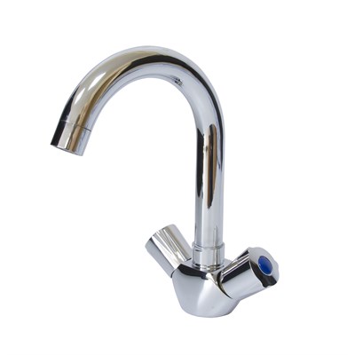 Смеситель для кухни 1/2 кер Казань КС 570007 мет маховики, лат гайка, без подводки 536224