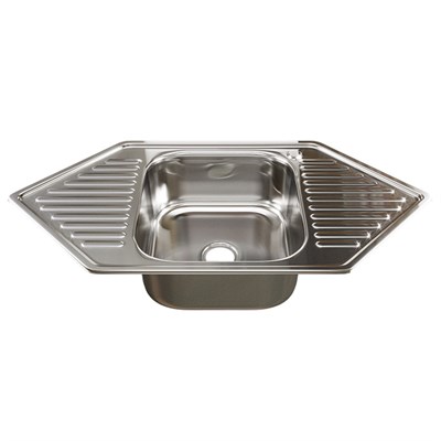 Мойка врез 95х50 (0,8) УГЛОВАЯ вып 3 1/2 MIXLINE 18см с сифоном 532313