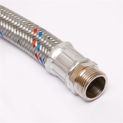 Гибкая подводка антивибрационная НВ 1", 80 см, DN 25, оплётка из оцинкованной стали 858489