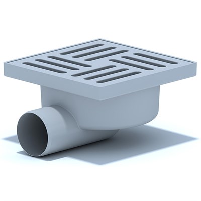 50 трап с гориз. спуском, н/рег решетка 150х150 пласт, СУХОЙ АНИ пласт TQ5110 ЭКОНОМ 537017