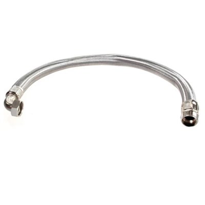 Гибкая подводка для воды НВ 1'', с угловым отводом, 80 см, DN 25, оплетка из нержавеющей стали, 871546