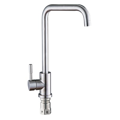 Смеситель для кухни 35к Glauf ZAP4-B090 НЕРЖ высокий излив, бок. ручка, п/гайку 537094