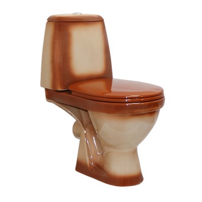 Унитаз-компакт "Премьер" коричневый (гориз, нижн, сид. полип., 2-кн.арм) (Rosa) 537154