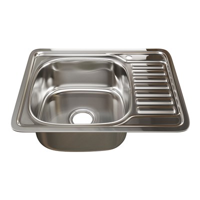 Мойка врез 58х48 (0,8) лев вып 3 1/2 MIXLINE 18см с сифоном 535617