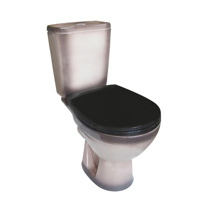 Унитаз-компакт "Соло" черный (гориз, нижн, сид. полип. 2-кн.арм.) (Rosa) 537311