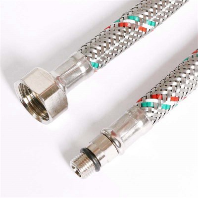 Гибкая подводка для смесителя М10х1 - 1/2", 40 см, DN 8, оплётка из нерж. стали 863049