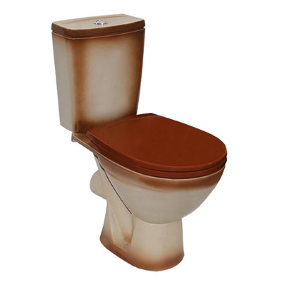 Унитаз-компакт "Соло" коричневый (гориз, нижн, сид. полип., 2-кн.арм.) (Rosa) 537378