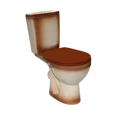 Унитаз-компакт "Рио" коричневый (гориз, нижн, сид.полип., 2-кн.арм.) (Rosa) 537566