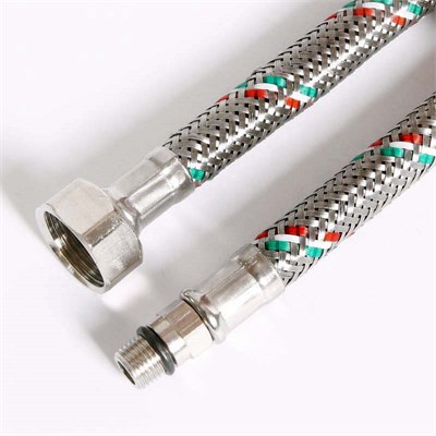 Гибкая подводка для смесителя М10х1 - 1/2", 60 см, DN 8, оплётка из нерж. стали 879013