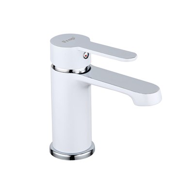 Смеситель для раковины 35к F1041 FRAP б/отв (литой, п/гайку, белый/хром, латунь) 537588