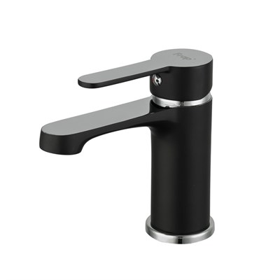 Смеситель для раковины 35к F1042 FRAP б/отв (литой, п/гайку, черный/хром, латунь) 537592