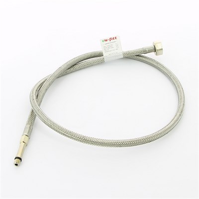 Гибкая подводка для смесителя МL8х1 - 1/2", 100 см, удлиненный штуцер, DN 6, оплётка из нерж. cтали 876542