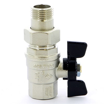 Кран шаровой со сгоном 1/2'' бабочка BUGATTI серия OREGON 322(Италия) 537263