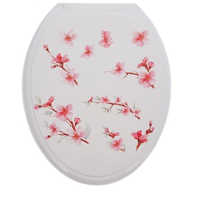 Сиденье для унитаза "Универсал Декор" Сакура белая Росспласт 537762