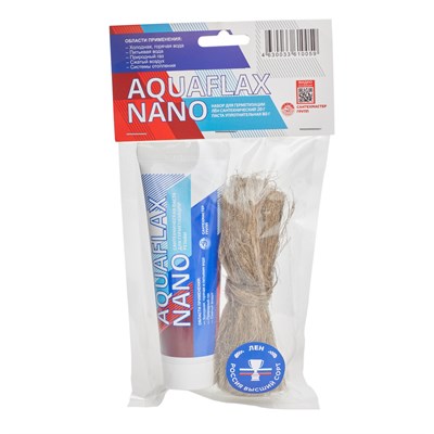 Комплект Уплотнительная паста 80г AQUAFLAX nano + лен 20 г. 538836