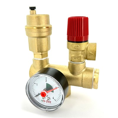 Группа безопасности котла Mini до 50 кВт, 1", 3 бар, латунь 878143