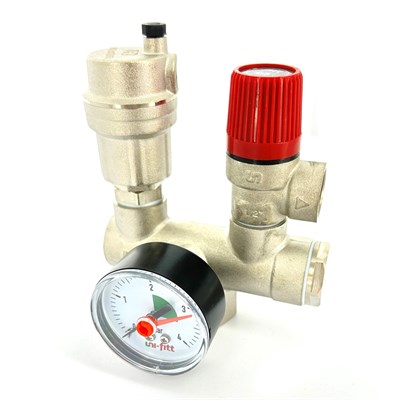 Группа безопасности котла Mini до 50 кВт, 1", 3 бар, никелированная 874595