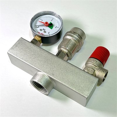 Группа безопасности котла до 50 кВт, 1", 3 бар, сталь 872359