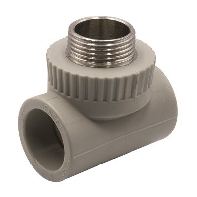 Тройник комб. нар 32х1''х32 EVER® plast  СЕРЫЙ (Россия) 538382