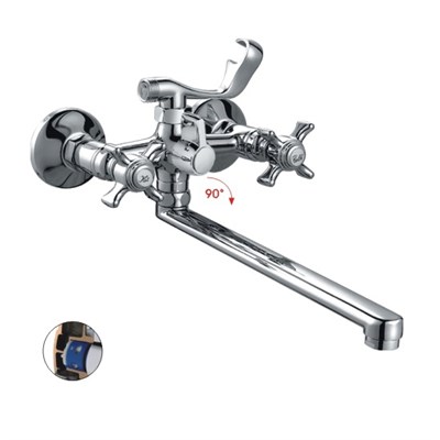 Смеситель для ванны и раковины 1/2 кер HB2124 HAIBA картридж перекл L-нос 539060