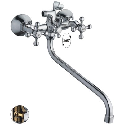 Смеситель для ванны и раковины 1/2 кер HB2208 HAIBA с шар перекл КРЕСТ 539063