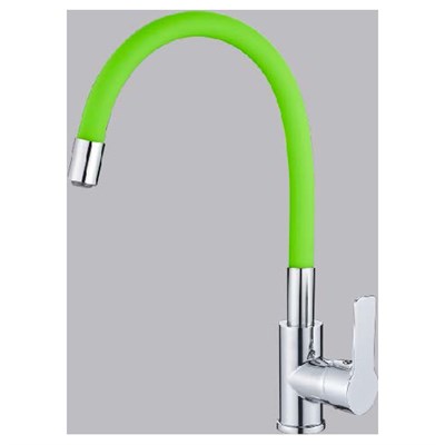 Смеситель для кухни 35к HB70112-12 HAIBA гибкий излив, б/отв боковая,ЗЕЛЕНЫЙ/ХРОМ 539120