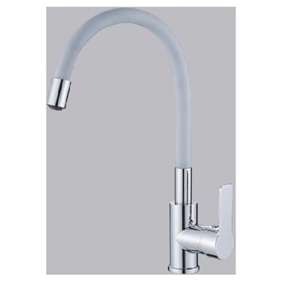 Смеситель для кухни 35к HB70112-3 HAIBA гибкий излив, б/отв боковая,СЕРЫЙ/ХРОМ 539116