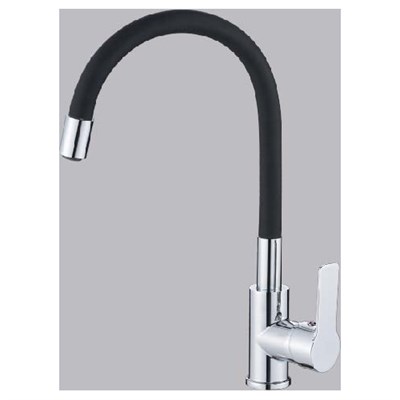 Смеситель для кухни 35к HB70112-7 HAIBA гибкий излив, б/отв боковая,ЧЕРНЫЙ/ХРОМ 539118