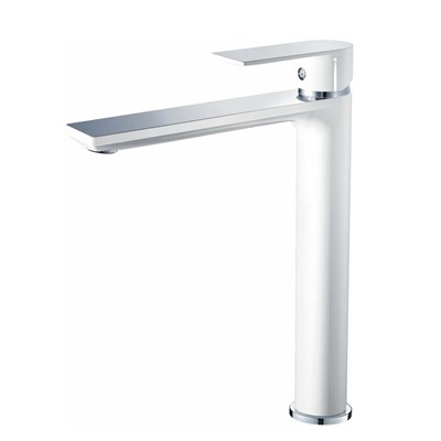 Смеситель для раковины 40к HB11505-8 HAIBA б/отв, высокий, п/шпильку, БЕЛЫЙ/ХРОМ 539095