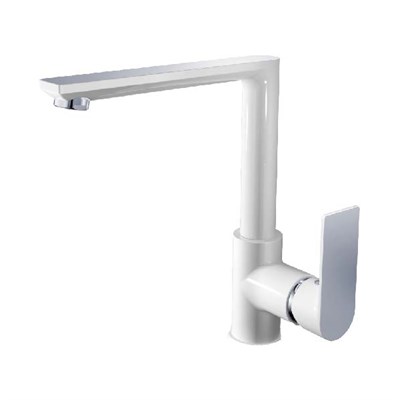 Смеситель для кухни 35к HB70505-8 HAIBA боковая б/отв п/гайку БЕЛЫЙ/ХРОМ 539263