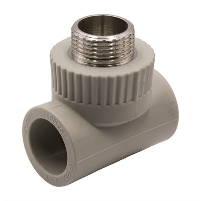 Тройник комб. нар 25х3/4''х25 EVER® plast   СЕРЫЙ (Россия) 538380