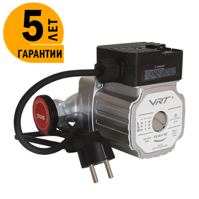 Насос циркуляционный VRT VR 25-6 180, 93/67/46 Вт, с гайками 538246