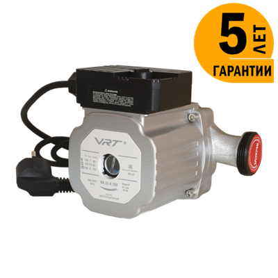 Насос циркуляционный VRT VR 25-8 180, 182/170/145 Вт, с гайками 538247