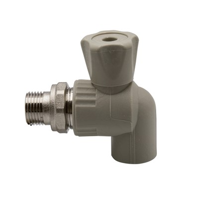 Кран американка шар 20-1/2'' угловой EVER® plast СЕРЫЙ (Россия) 538453