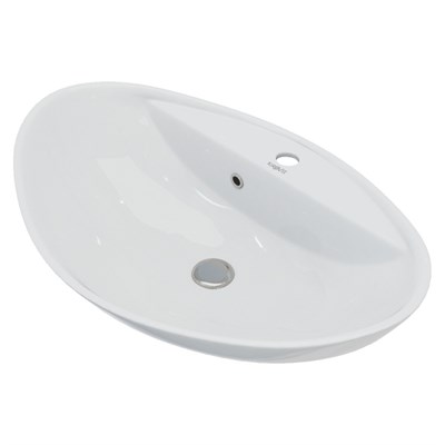 Раковина накладная на столешницу "Гамма-60*39" ш*г овал, с отв. под смеситель  (Kirovit) 540874