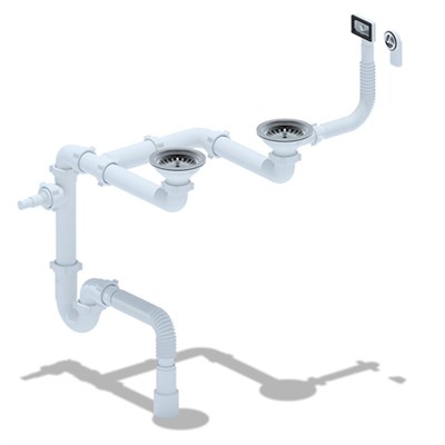 Сифон 3 1/2*40 Ani прямоточ.универсал. с круг и прямоуг перел.с гофрой 40*40*50 LD0515SA15 АНИ пласт 541494