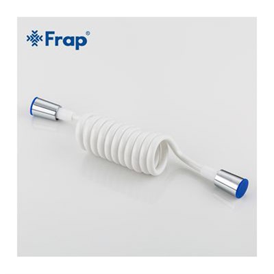 Шланг для гигиенического душа FRAP F44-1 (пружинный, L=1.5м, ПВХ, хром/белый) 540494