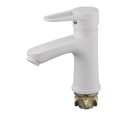 Смеситель для раковины 35к Glauf NUD1-A045YW п/гайку, БЕЛЫЙ 541880