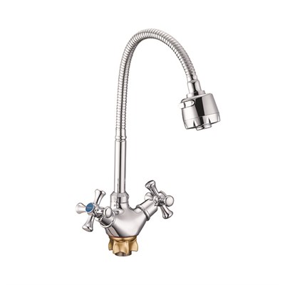 Смеситель для кухни 1/2 кер Glauf QTZ4-E827 гибкий излив, п/гайку 541976