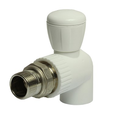 Кран американка шар 20-1/2'' угловой EVER® plast БЕЛЫЙ (Россия) 542466