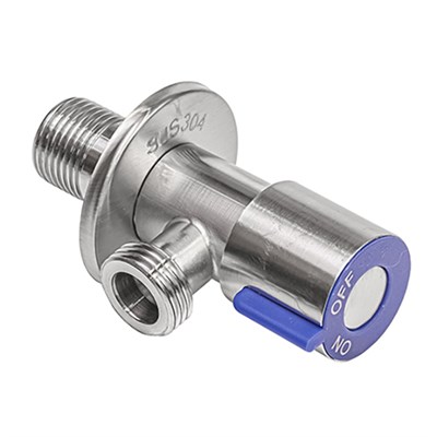 Кран угловой керамическая кран-букса 1/2'' - 1/2'' нар/нар нерж сталь AISI304, блистер 542481