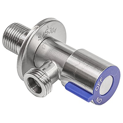 Кран угловой керамическая кран-букса 1/2'' - 3/4'' нар/нар нерж сталь AISI304, блистер 542482