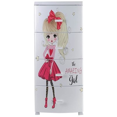 Комод ДЕКОР 4 ярус Красотка МОНО белый В95*Ш38*Г47 543105