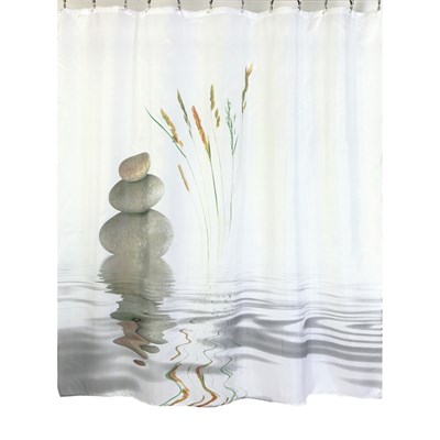 Штора для ванной  Фотопринт 180*180 Камни и вода YQL-DX-078 без колец 543222